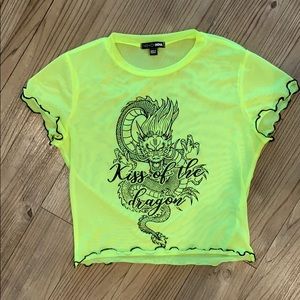 Mesh Neon Green Dragon Top